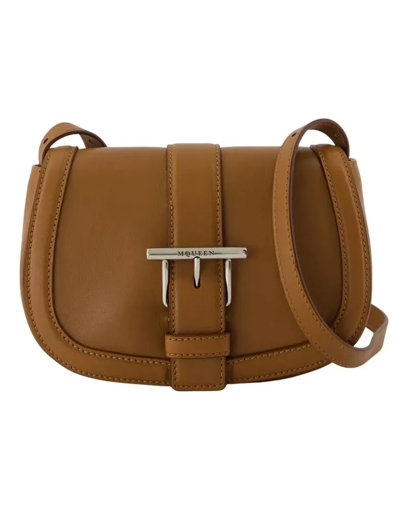 Alexander McQueen Hobo Bags T-Bar Satchel Mini Purse - Leather - Brown braun Braun