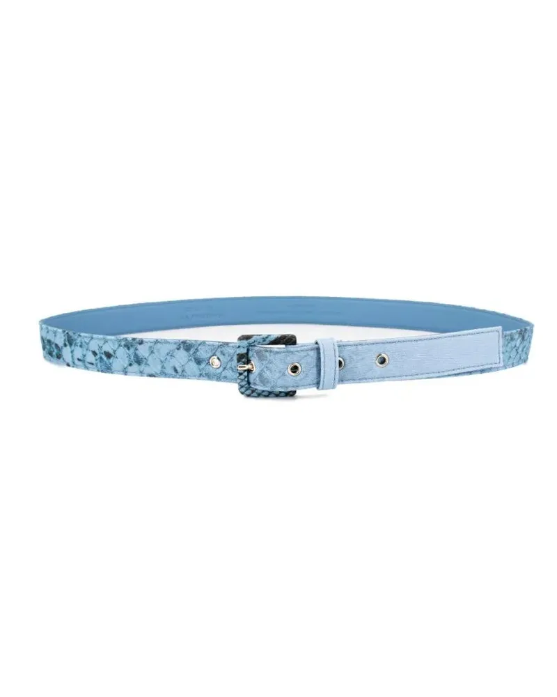 Ermanno Scervino Gürtel Python Print Belt With Wrapped Buckle Detail blau Blau