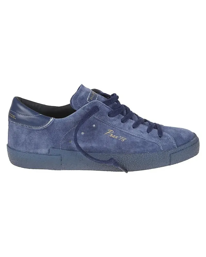 Philippe Model Low-Top Sneaker Calf Leather Sneakers With Soft Suede Finish blau Blau