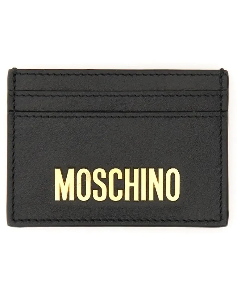 Moschino Portemonnaies Card Holder With Logo schwarz Schwarz