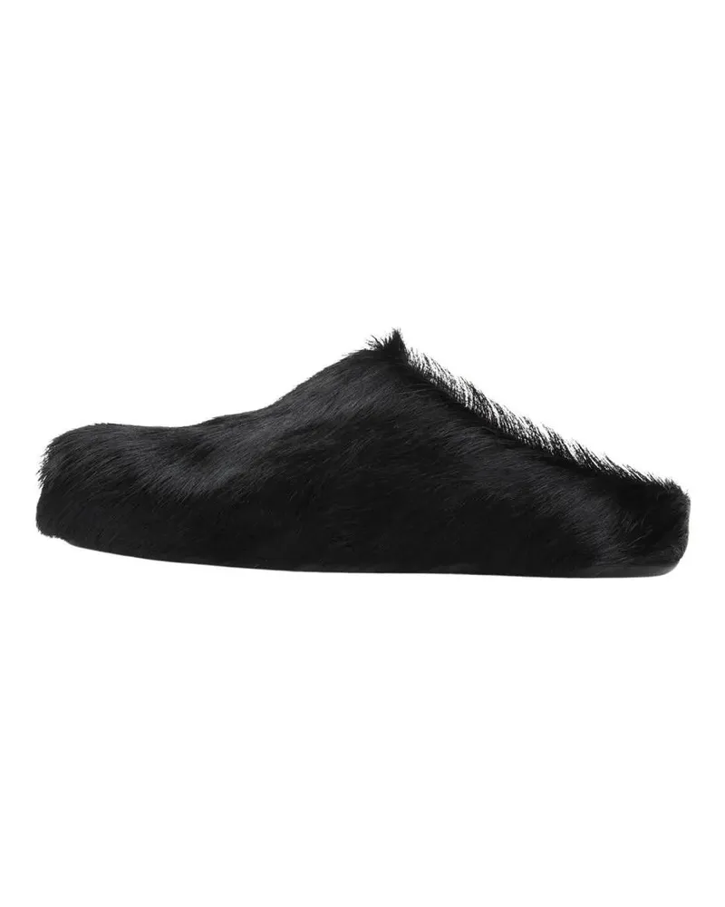 Marni Slipper & Pantoletten Black Calf Hair Fussbett Sabot schwarz Schwarz