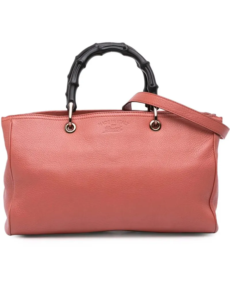 Gucci Hobo Bags Medium Calfskin Bamboo Shopper Satchel rosa Gold