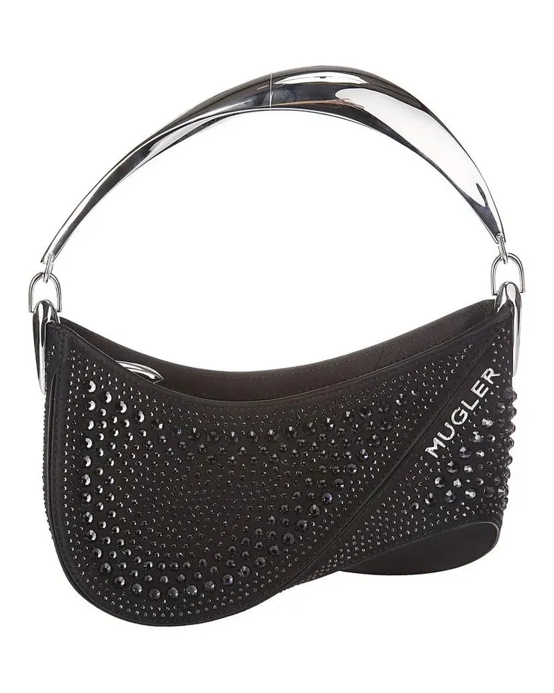 Thierry Mugler Hobo Bags Small Bag With Strass Detail And Zip Closure schwarz Schwarz