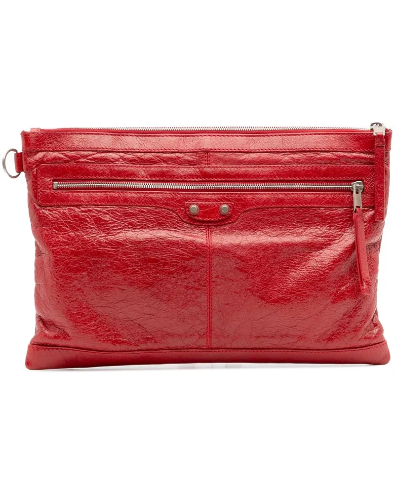 Balenciaga Clutches Lambskin Motocross Classic Clip L Clutch rot Rot