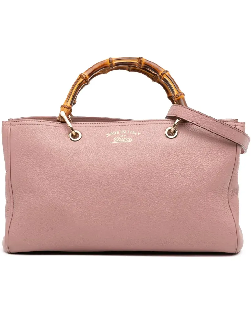 Gucci Hobo Bags Medium Calfskin Bamboo Shopper Satchel rosa Gold