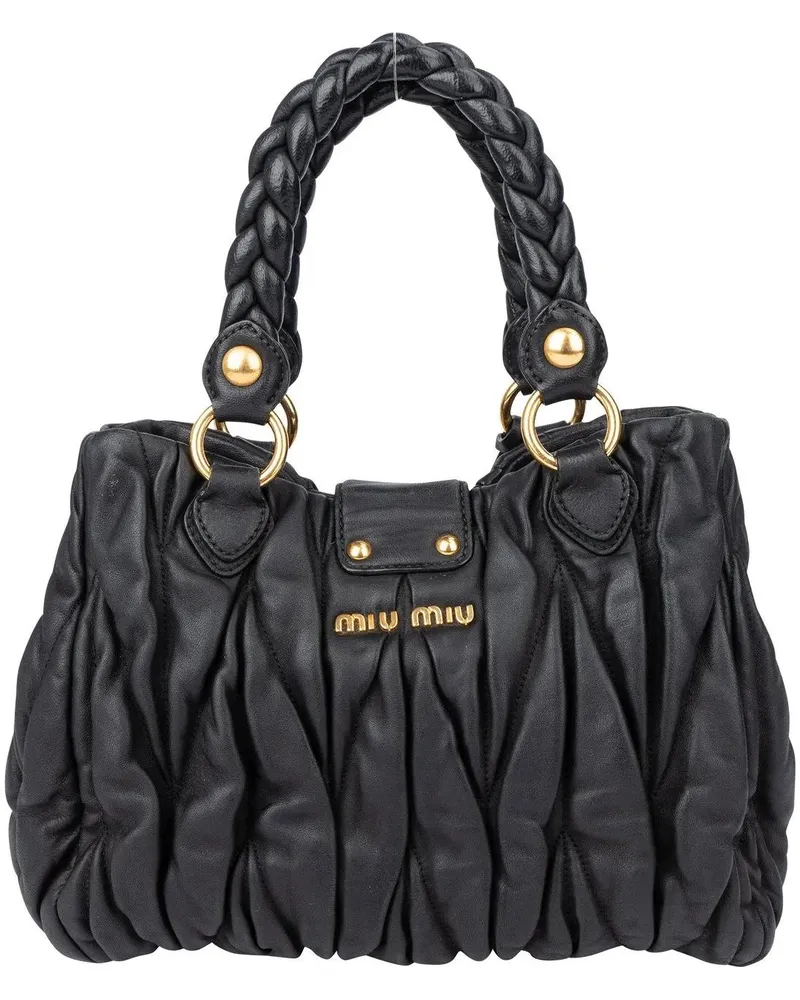 Miu Miu Crossbody Bags  Quilted Leather City Handbag schwarz Schwarz