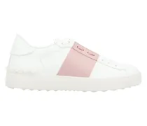 Low-Top Sneaker Calfskin Sneakers With Contrasting Band And Rubber weiß