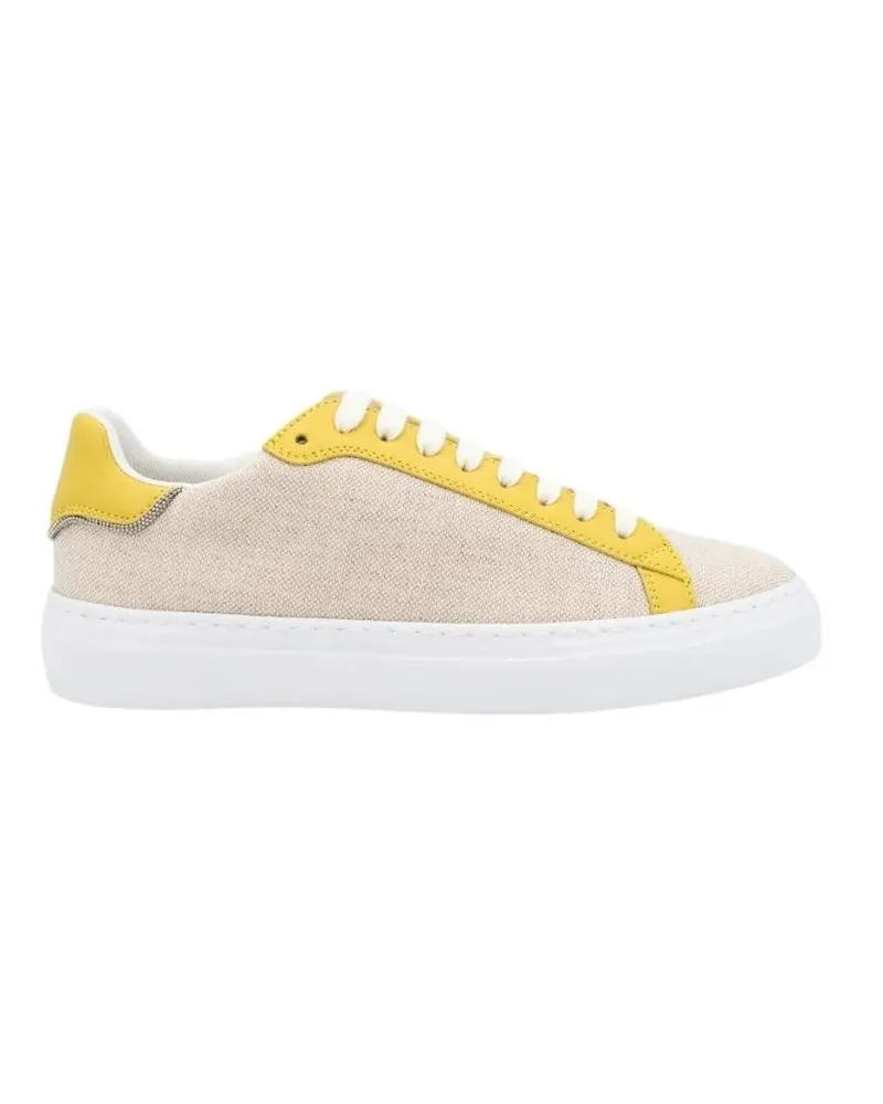 Fabiana Filippi Low-Top Sneaker Canvas And Leather Sneakers beige Beige
