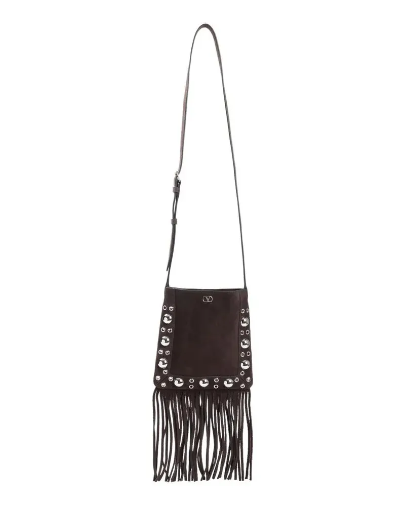 Valentino Garavani Hobo Bags Brown Suede Leather Shoulder Bag braun Braun