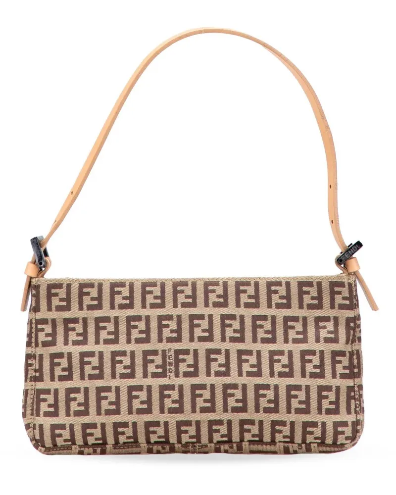 Fendi Hobo Bags Zucchino Canvas Pochette braun Braun