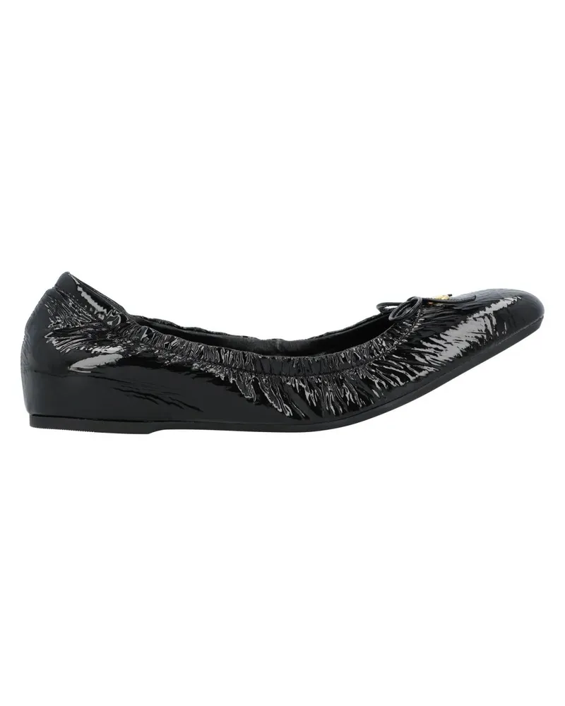 Valentino Garavani Vlogo Signature Ruched Slip-On Ballerina schwarz Schwarz