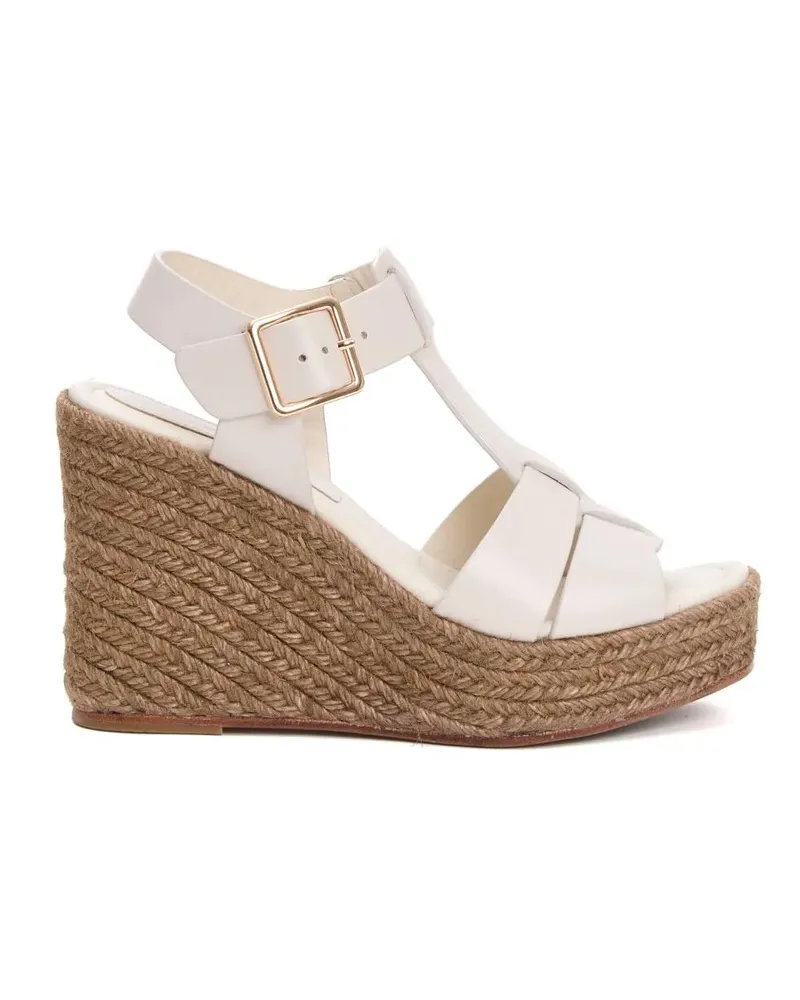 Paloma Barceló Sandalen White Rope And Leather Wedge Sandal weiß Weiß