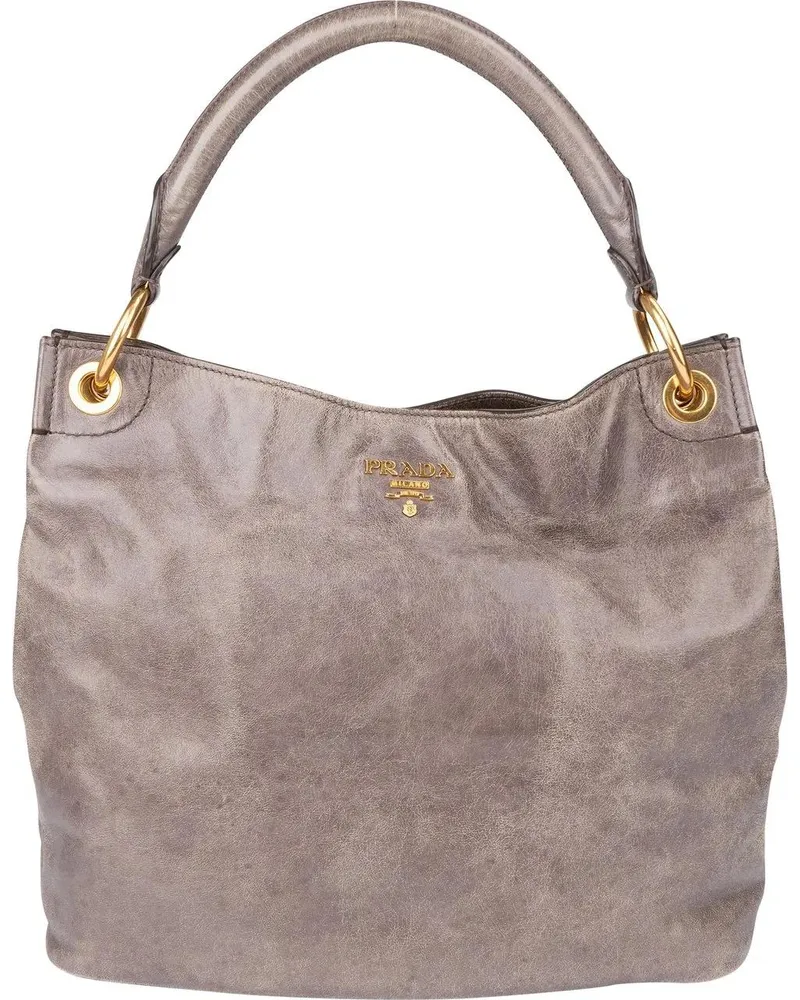 Prada Crossbody Bags  Fumo Leather Vitello Handbag bunt Bunt