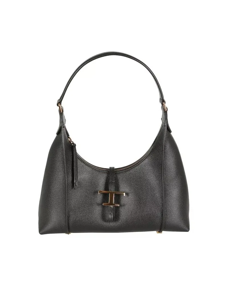 TOD'S Shopper Black Calf Leather Bag Schwarz