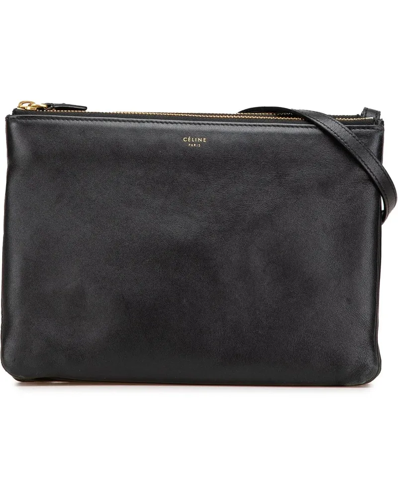 Celine Hobo Bags 2017 Large Lambskin Trio Crossbody schwarz Schwarz