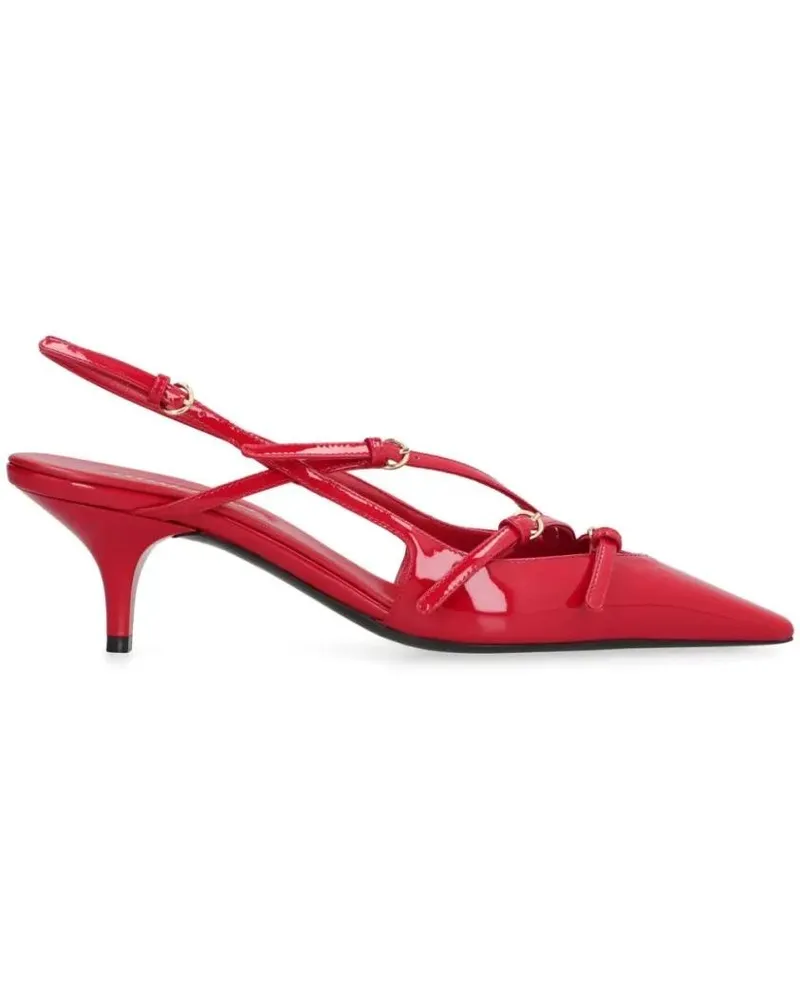 Miu Miu Hohe Schuhe Pointed Toe Slingback Heels With Crisscross Straps rot Rot