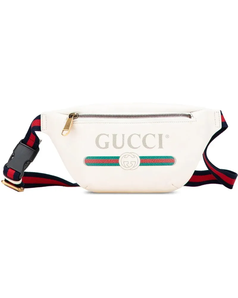 Gucci Bauchtaschen Leather Logo Belt Bag weiß Weiß