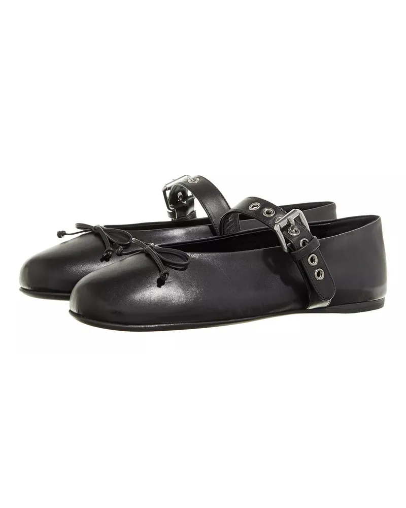 Miu Miu Loafer Leather Ballerina schwarz Schwarz