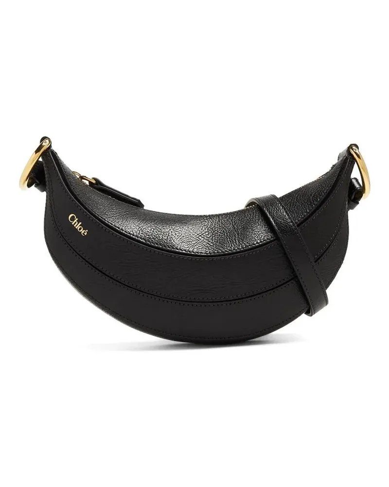 Chloé Hobo Bags Crescent-Shaped Black Calf Leather Crossbody Bag schwarz Schwarz