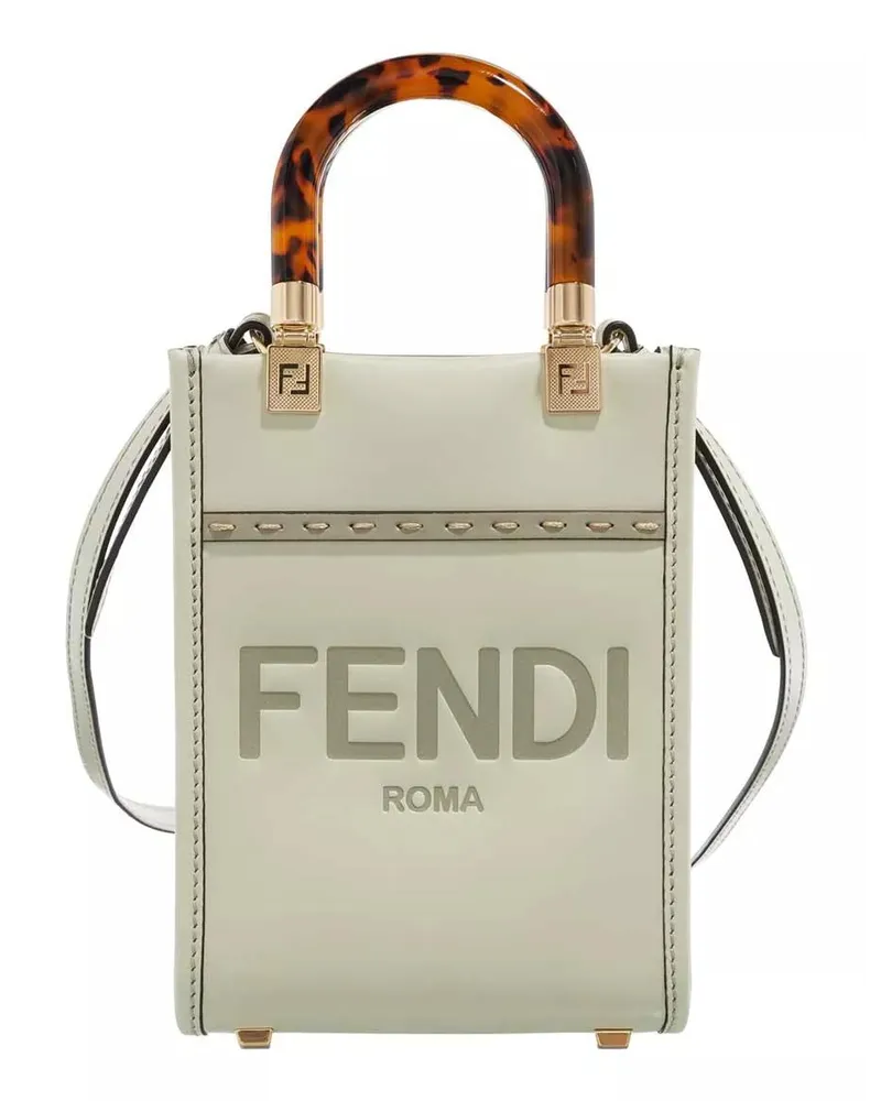 Fendi Tote Mini Sunshine Logo Shopper Grün