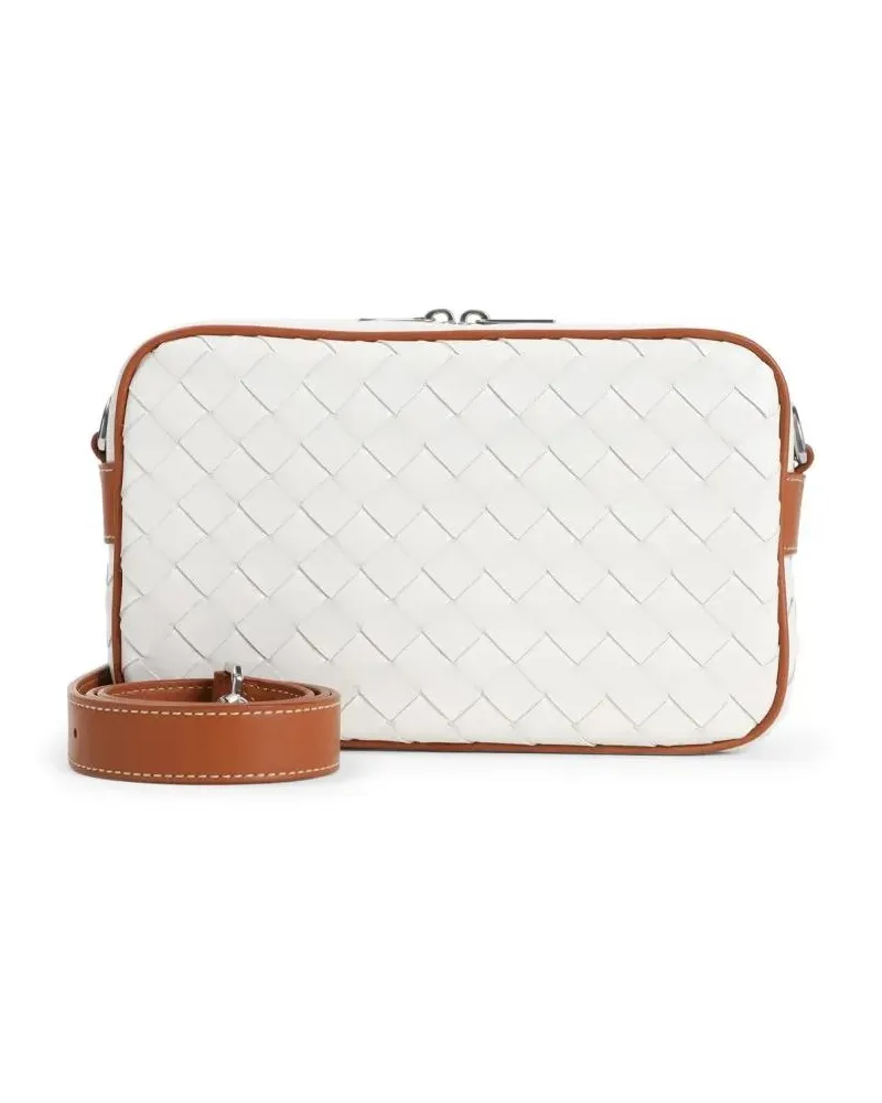 Bottega Veneta Hobo Bags Woven Leather Shoulder Bag In Sophisticated White weiß Weiß