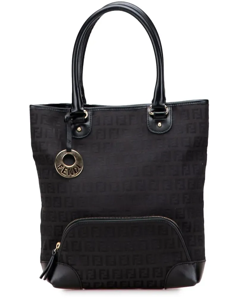 Fendi Shopper Zucchino Canvas Chef Front Pocket Shopping Tote braun Braun