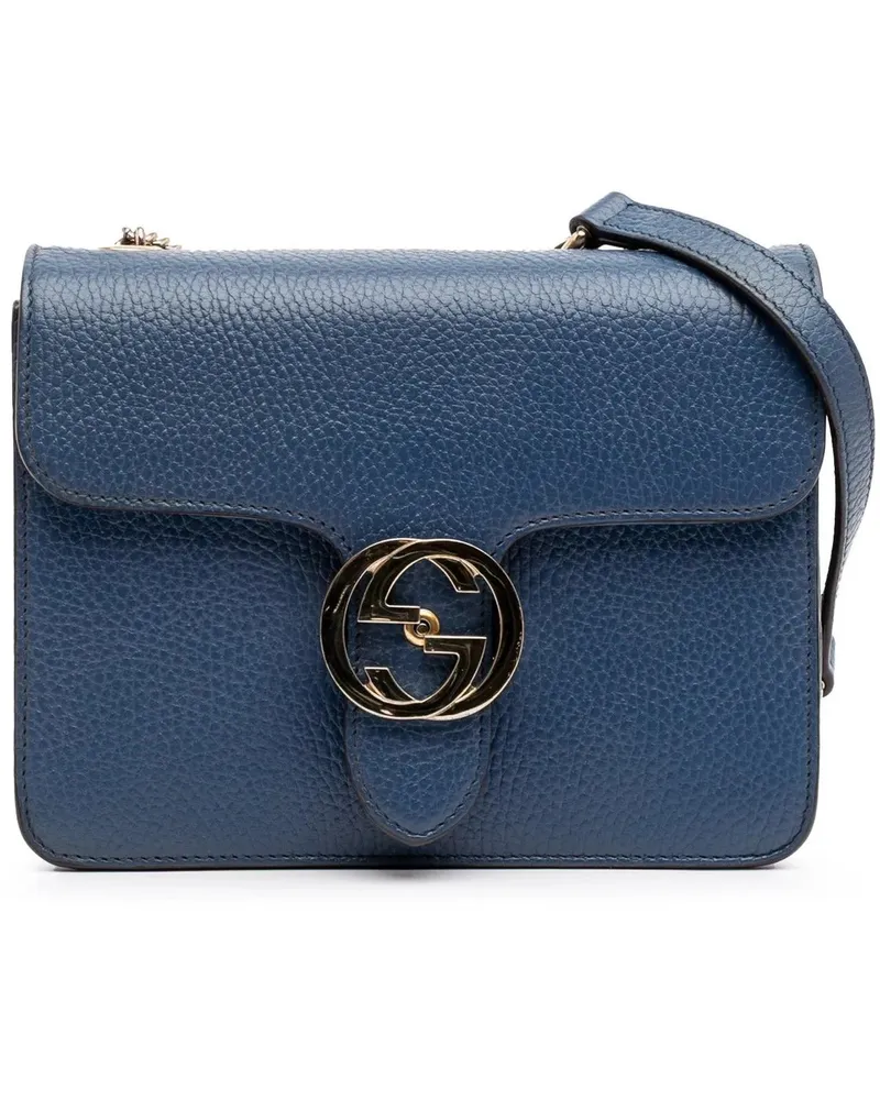 Gucci Hobo Bags 2016-2024 Small Dollar Calfskin Interlocking G Cro blau Blau