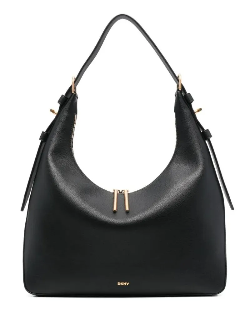 DKNY Shopper & Totes Textured Cow Leather Hobo Tote schwarz Schwarz