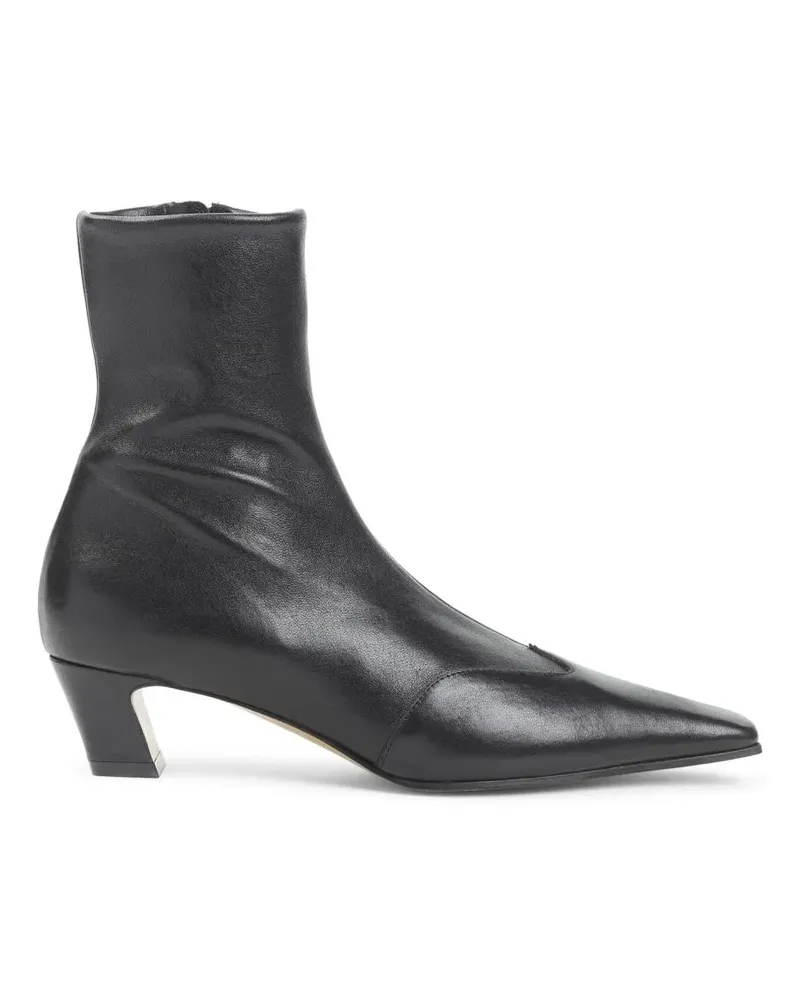 KHAITE Stiefel Pointed Toe Ankle Boots With Smooth Lamb Leather schwarz Schwarz