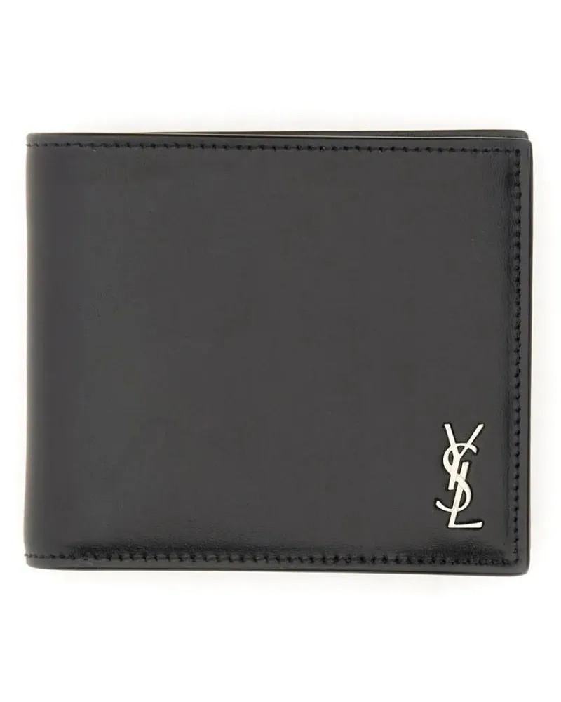 Saint Laurent Portemonnaies Tiny Cassandre East/West Wallet grau Grau