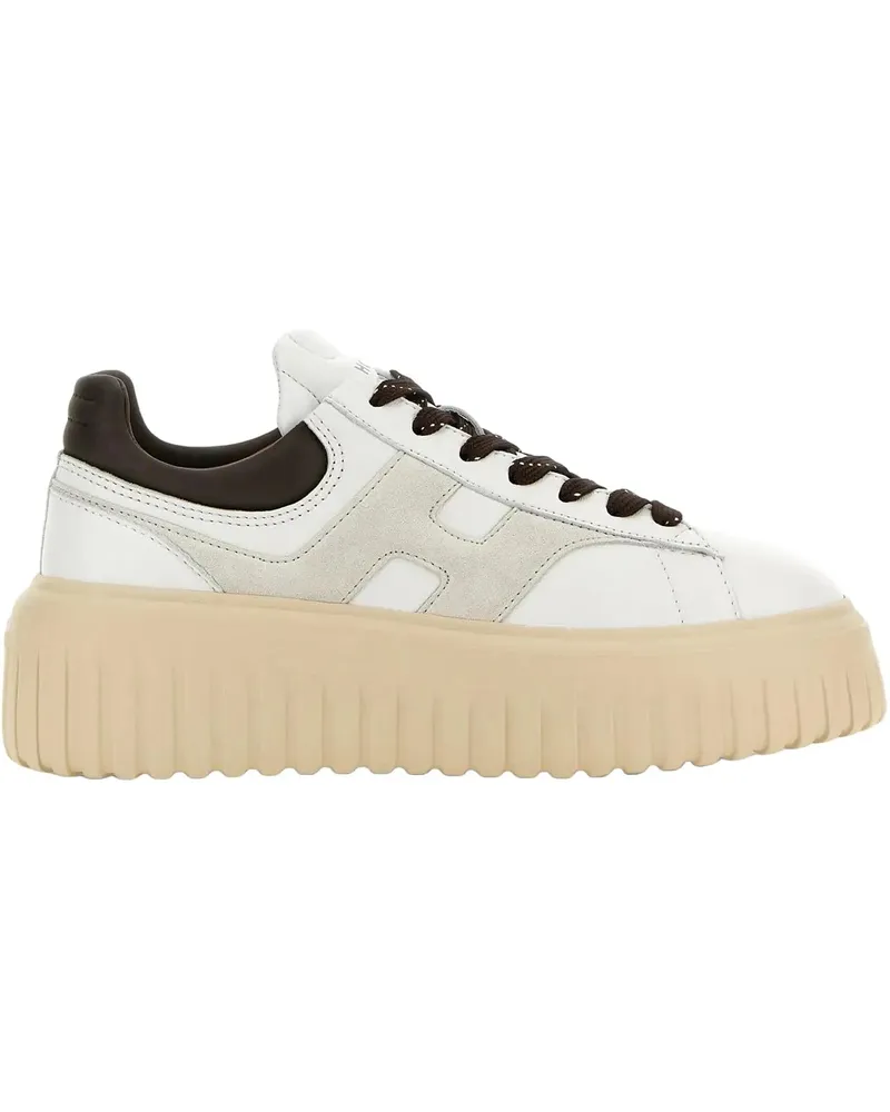 Hogan Low-Top Sneaker Flat Shoes Bianco Grigio weiß Weiß