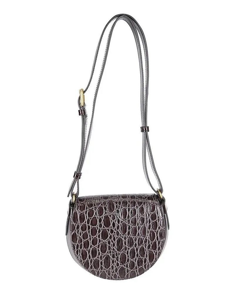 Dries van Noten Hobo Bags Textured Leather Shoulder Bag grau Grau