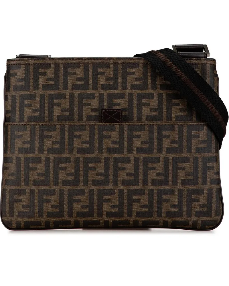 Fendi Hobo Bags 2000-2010 Zucca Coated Canvas Crossbody braun Braun