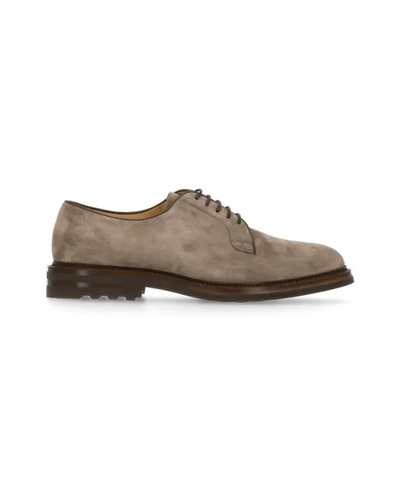 Brunello Cucinelli Suede Leather Lace Up Shoes braun Braun