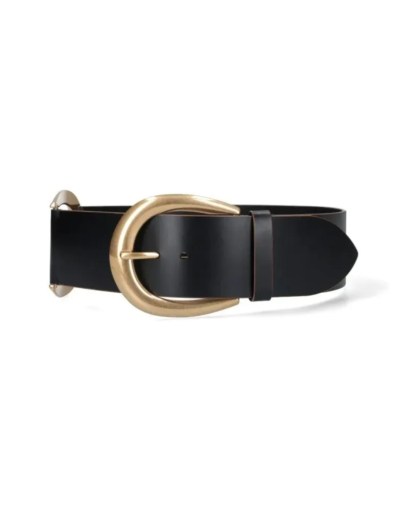 Chloé Gürtel Leather Belt With Buckle – Black schwarz Schwarz