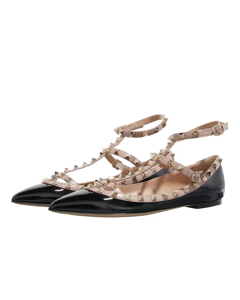 Valentino Garavani Loafer Ballerina Rockstud schwarz Schwarz