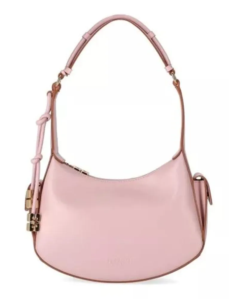 Ganni Shopper Powder Pink Shoulder Bag Gold