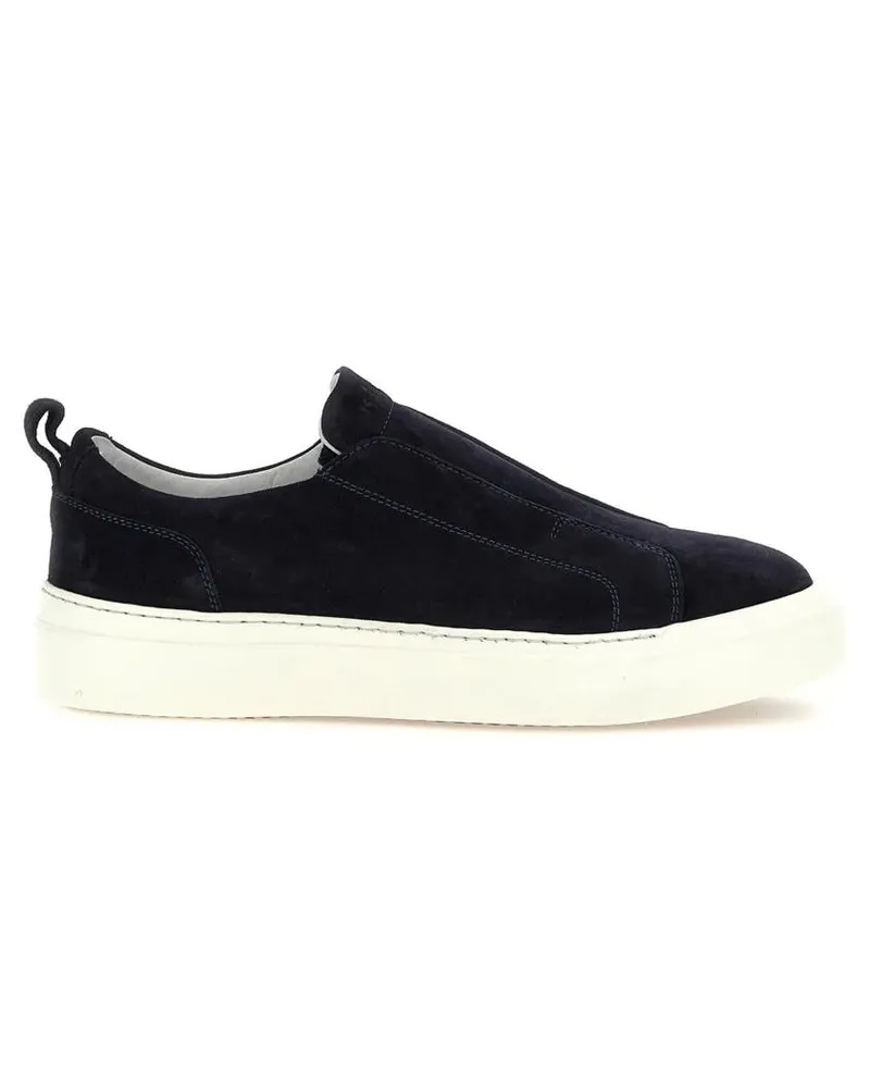 Kiton Low-Top Sneaker Slip-On Black Suede Sneakers schwarz Schwarz