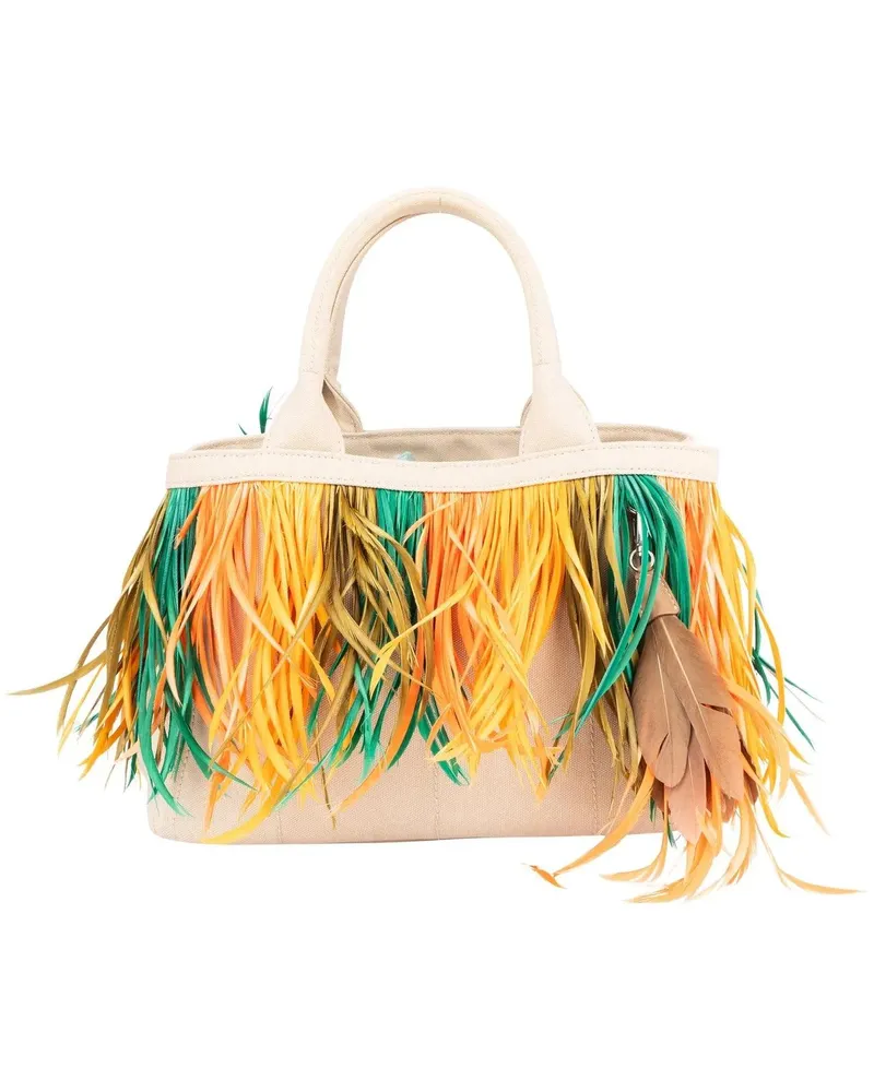 Prada Crossbody Bags  Multicolor Feathers Canapa Handbag bunt Bunt