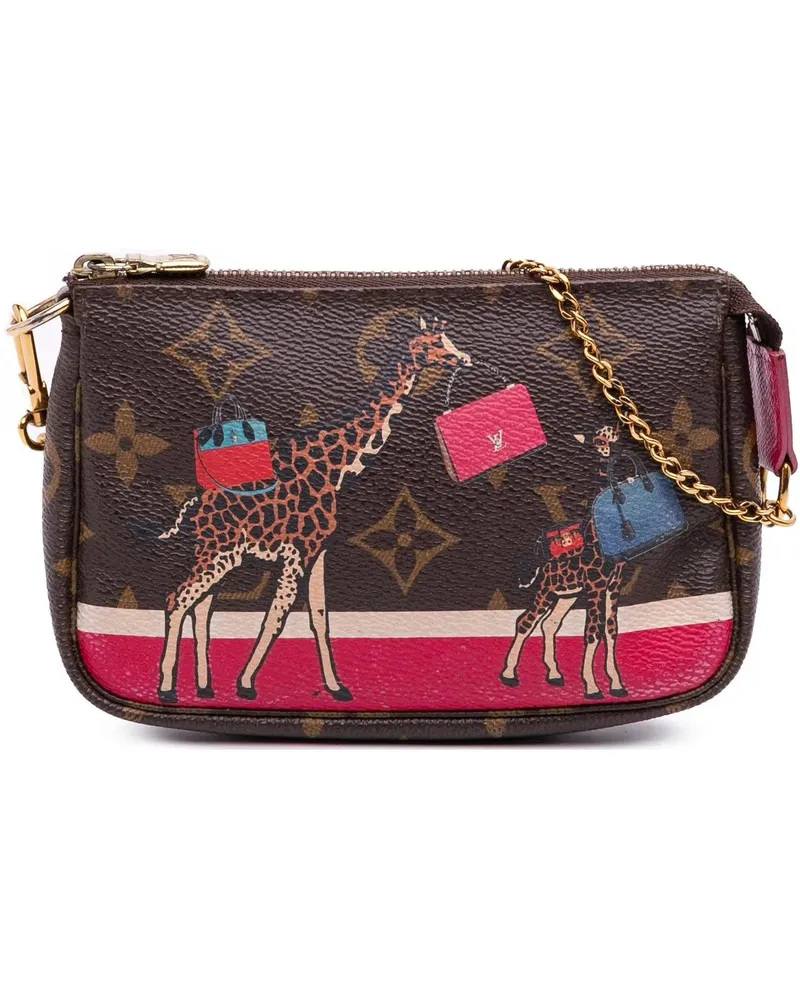 Louis Vuitton Crossbody Bags Monogram Giraffe Christmas Mini Pochette Accessoir braun Braun