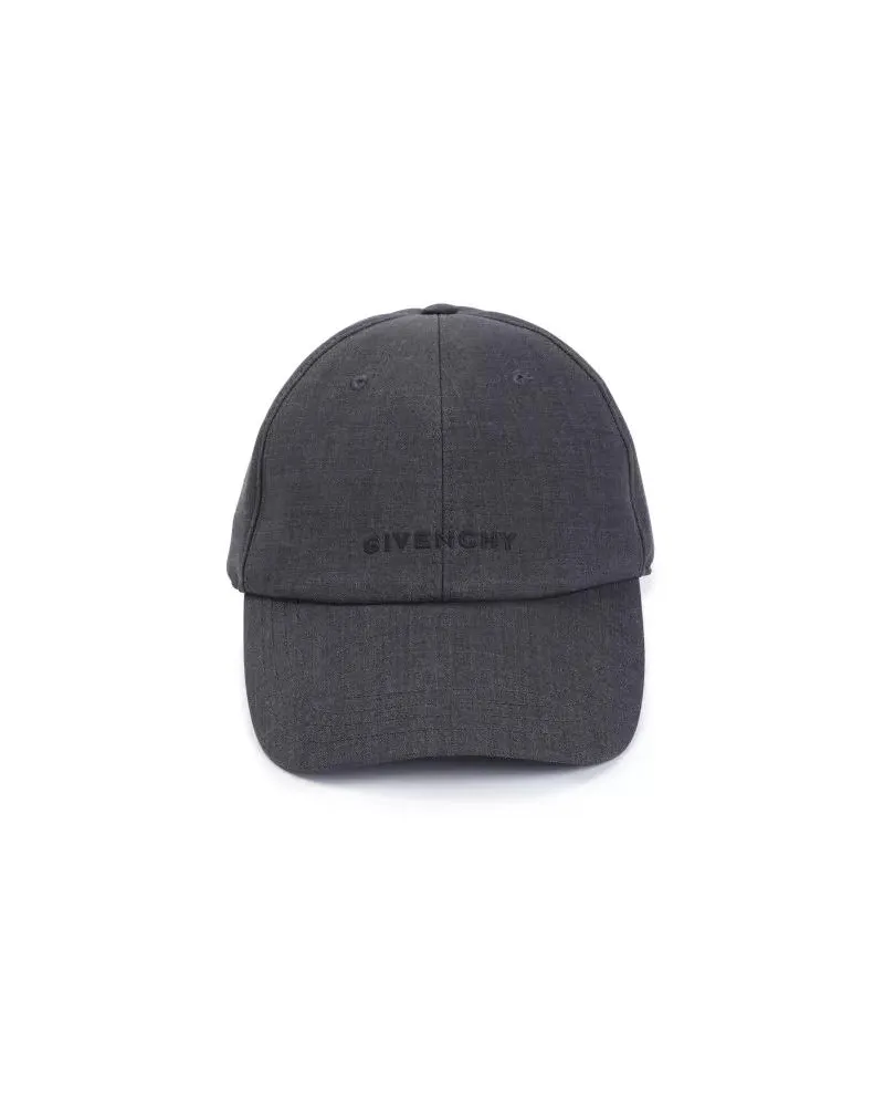 Givenchy Mützen Gray Wool Logo Baseball Cap Beige