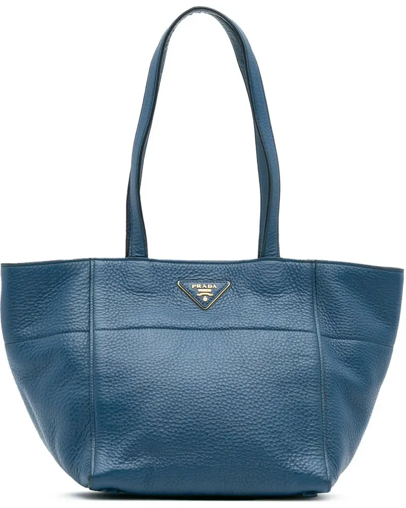 Prada Shopper Vitello Daino Tote blau Blau