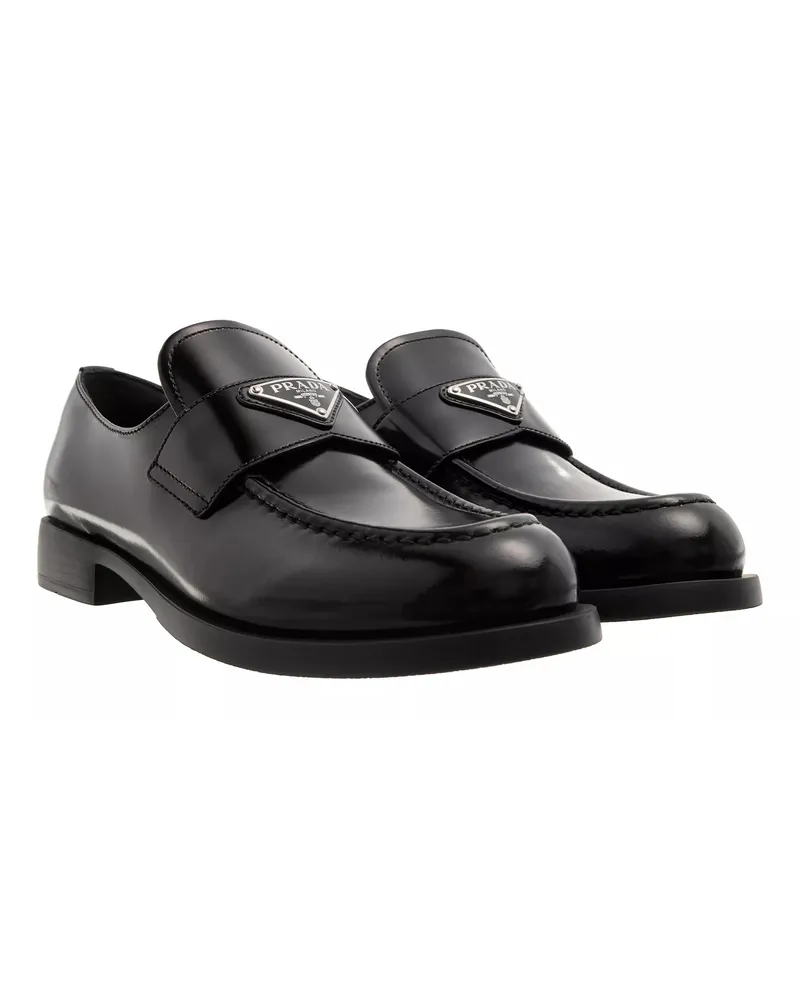 Prada Loafer Logo Plaque Loafers schwarz Schwarz