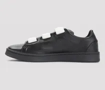 Low-Top Sneaker Stan Smith Velcro Black Leather Sneakers schwarz