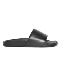 RHUDE Loafers & Ballerinas Logo-Print Leather Slides Schwarz