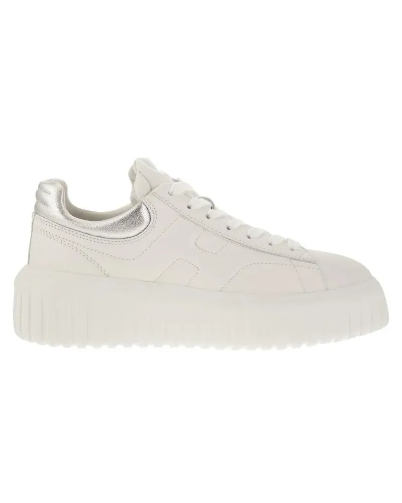 Hogan Low-Top Sneaker Sporty Nappa Leather Trainers With H Accents weiß Weiß