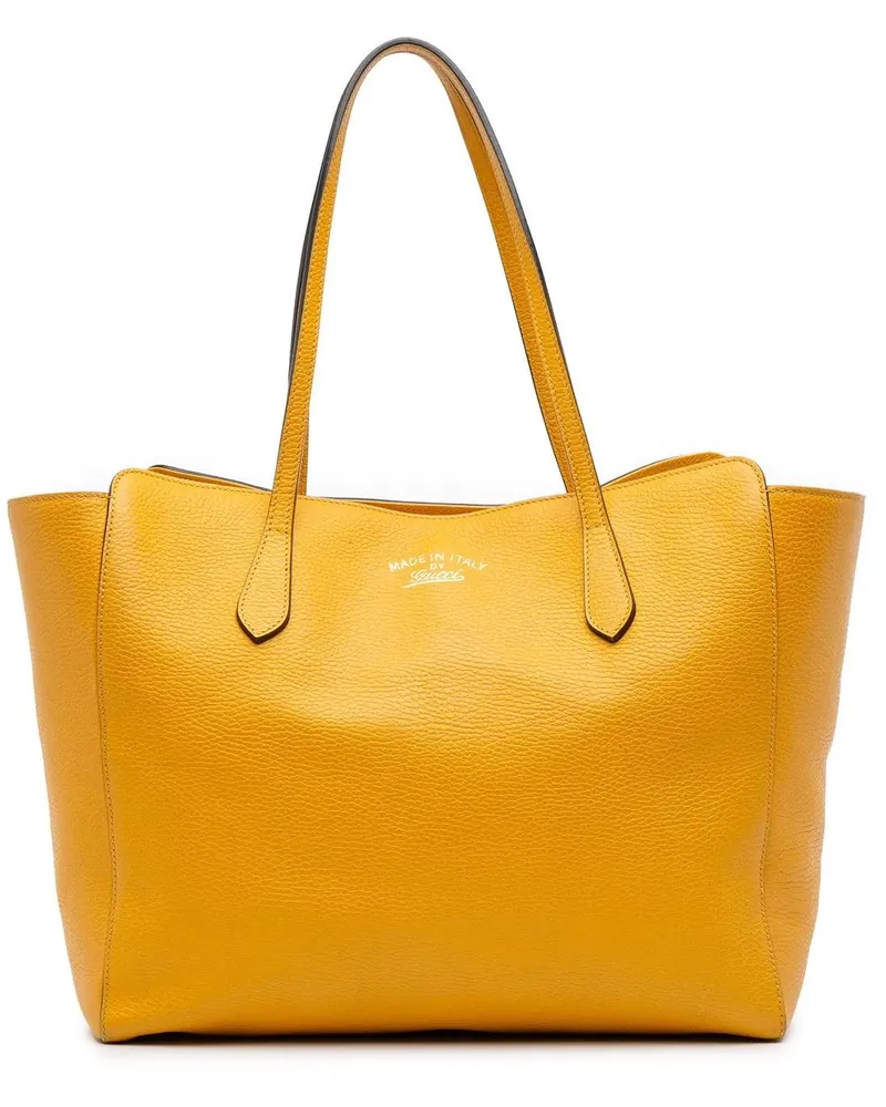 Gucci Shopper Medium Leather Swing Tote gelb Gelb