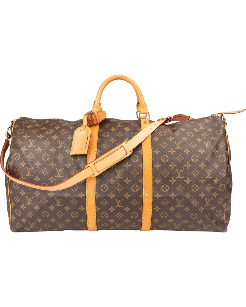 Louis Vuitton Crossbody Bags  Canvas Monogram Keepall 60 Bandoulie braun Braun