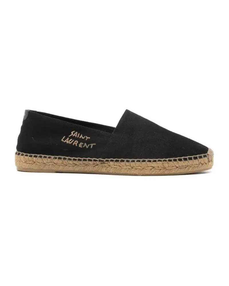 Saint Laurent Loafer Embroidered Logo Espadrilles schwarz Schwarz