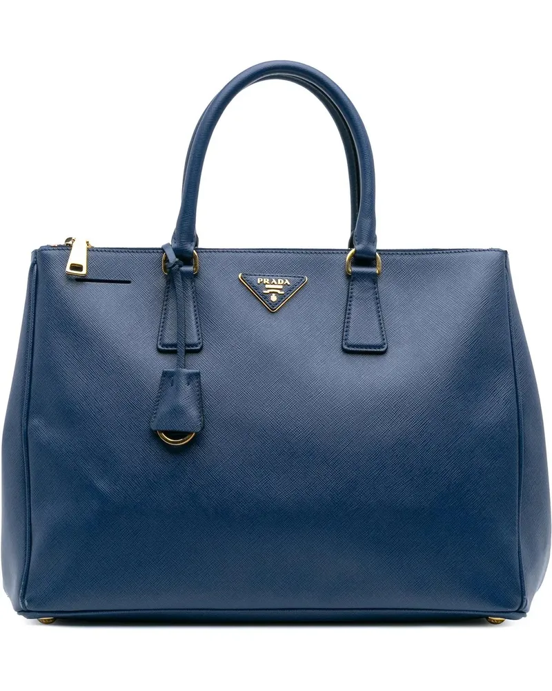 Prada Shopper Large Saffiano Lux Galleria Double Zip Tote blau Blau
